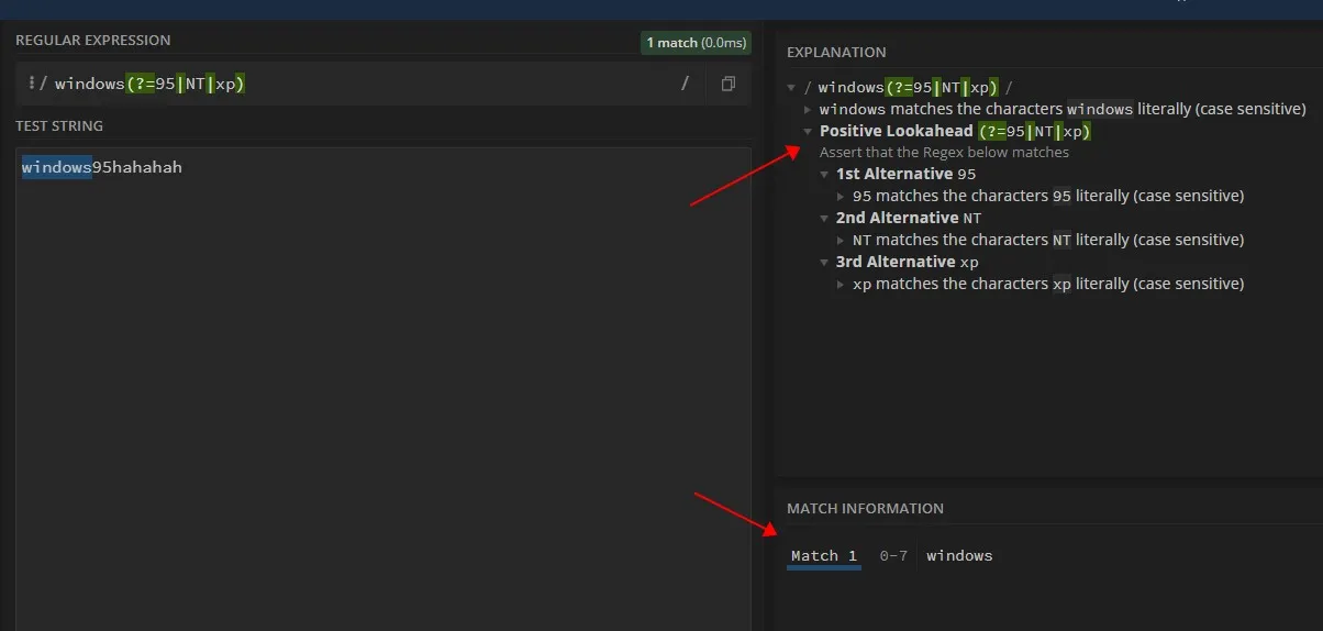 Positive Lookahead regex101
