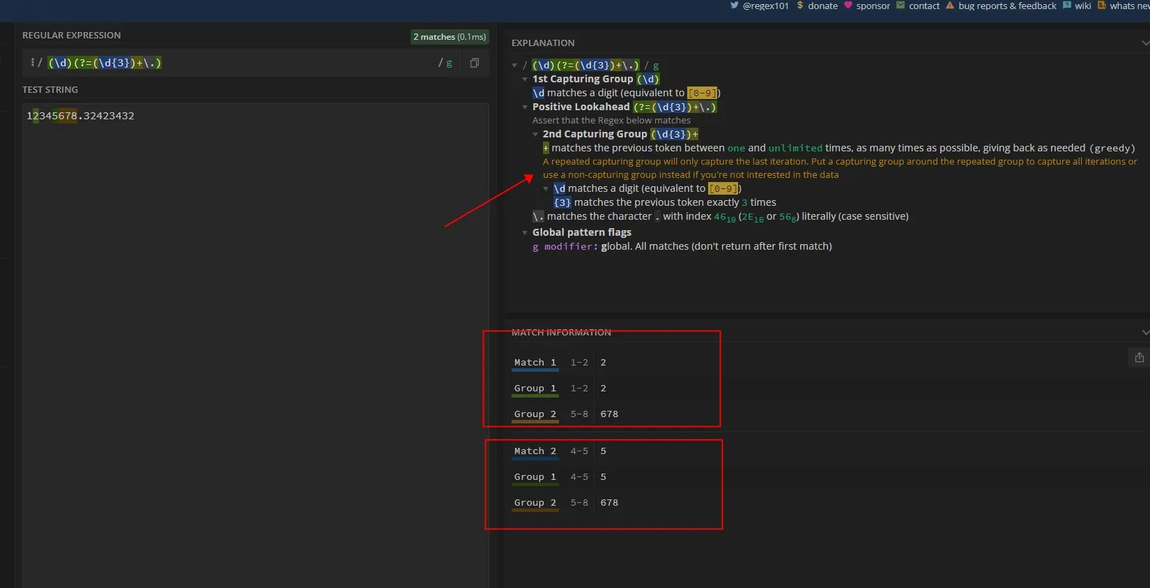 Negative Lookbehind regex101